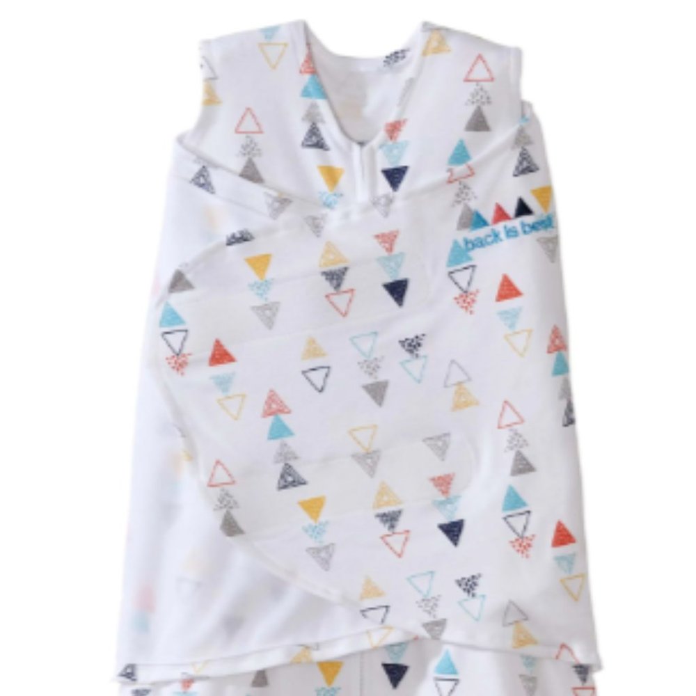Halo Sleep Sack - Multi Color Triangle SWADDLE 100% COTTON (Size S 3-6 Months)